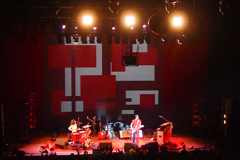 white stripes stage design