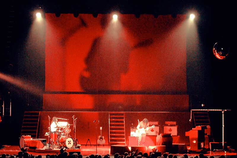 white stripes stage design