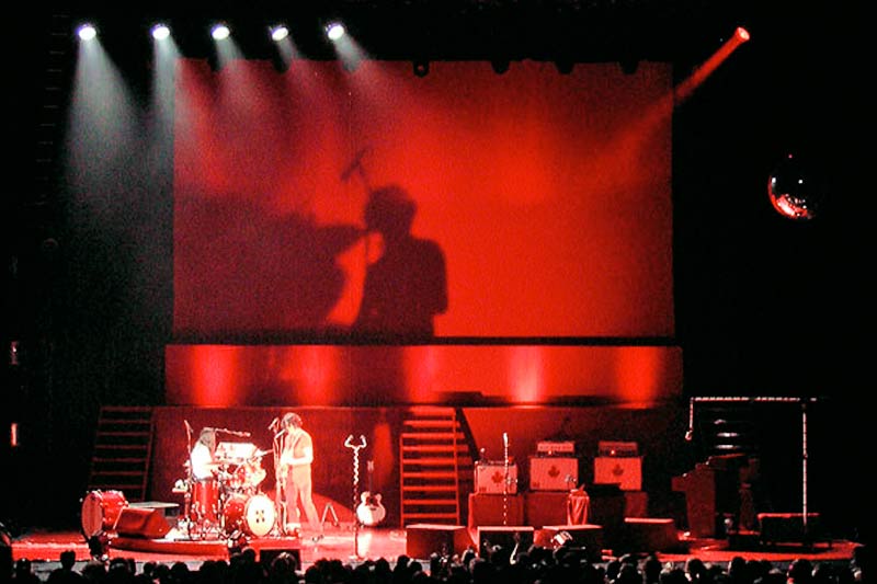 white stripes stage design